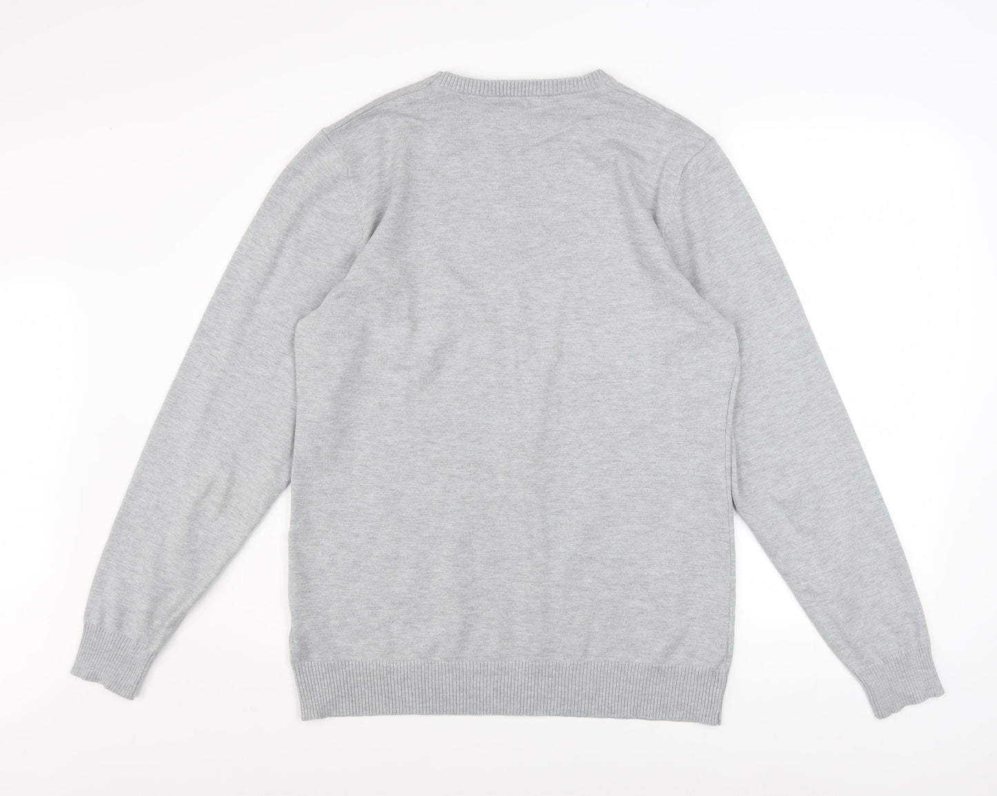 COOFANDY Men's Grey L Crew Neck Pullover Knit Jumper
