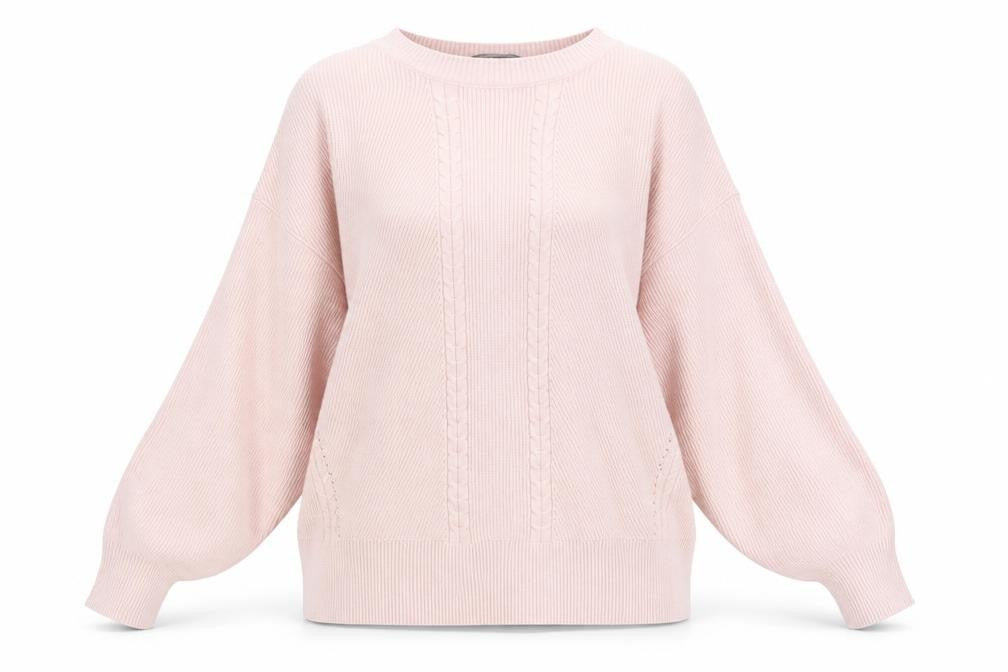 Marks & Spencer Women’s Pink Cable-Knit Crew Neck Jumper L