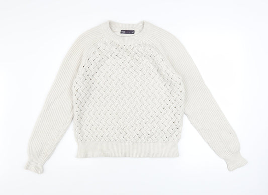 Marks and Spencer Women’s Ivory Knit Crew Neck Pullover Jumper Size S