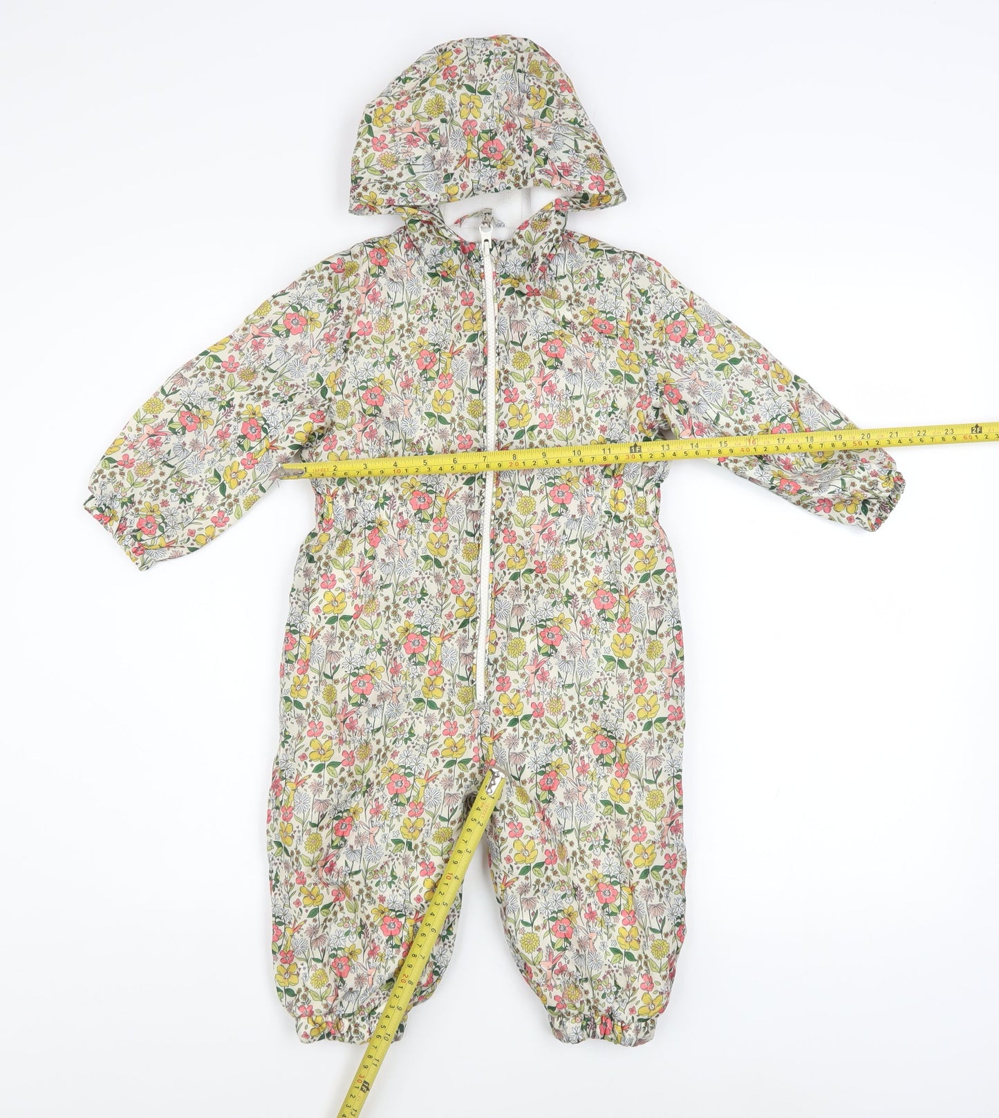 Tu Girls Multicoloured Floral Hooded Padded Snowsuit 2 Years