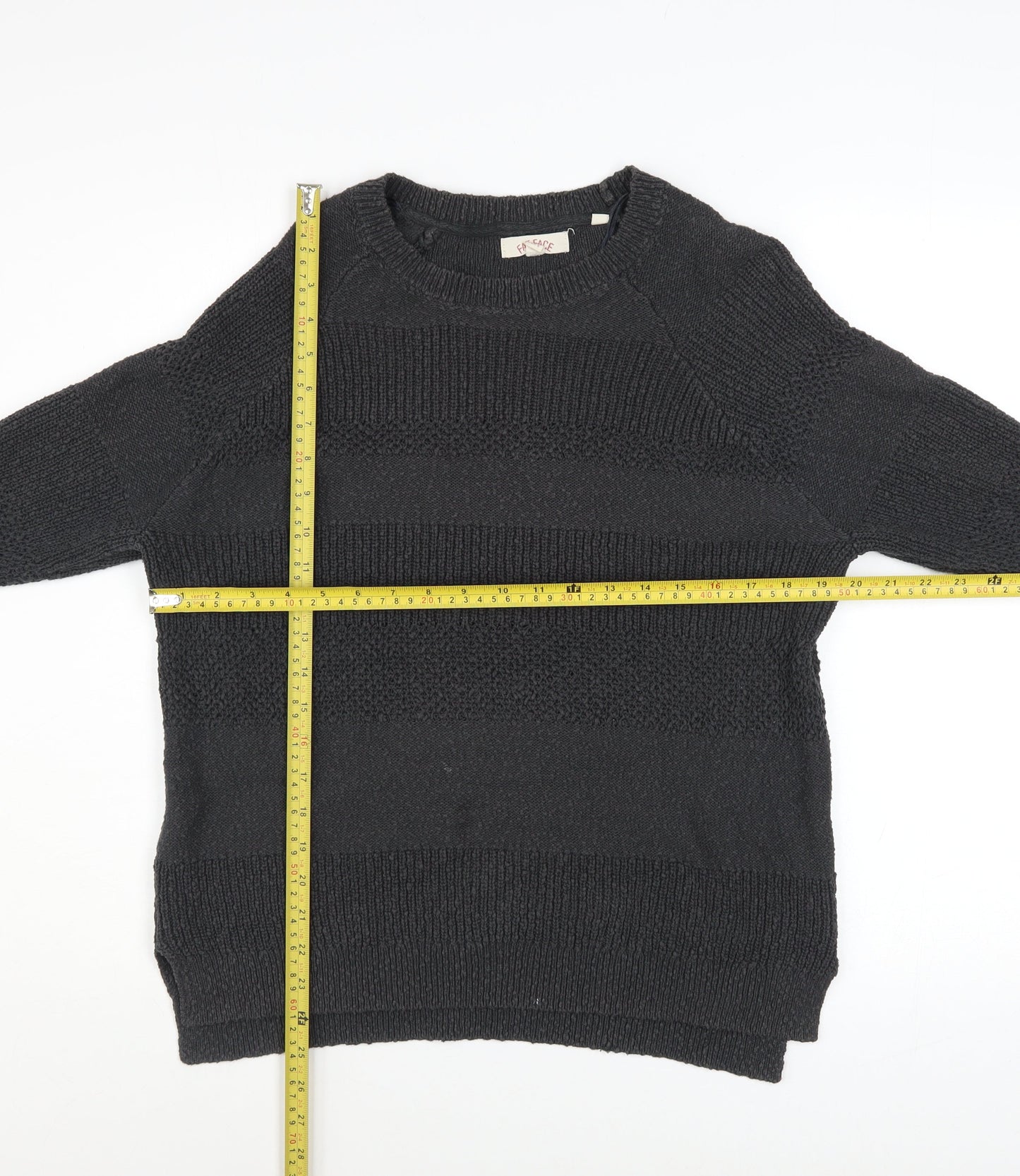 Fat Face Women’s Black Cotton Crew Neck Long Sleeve Jumper Size 12