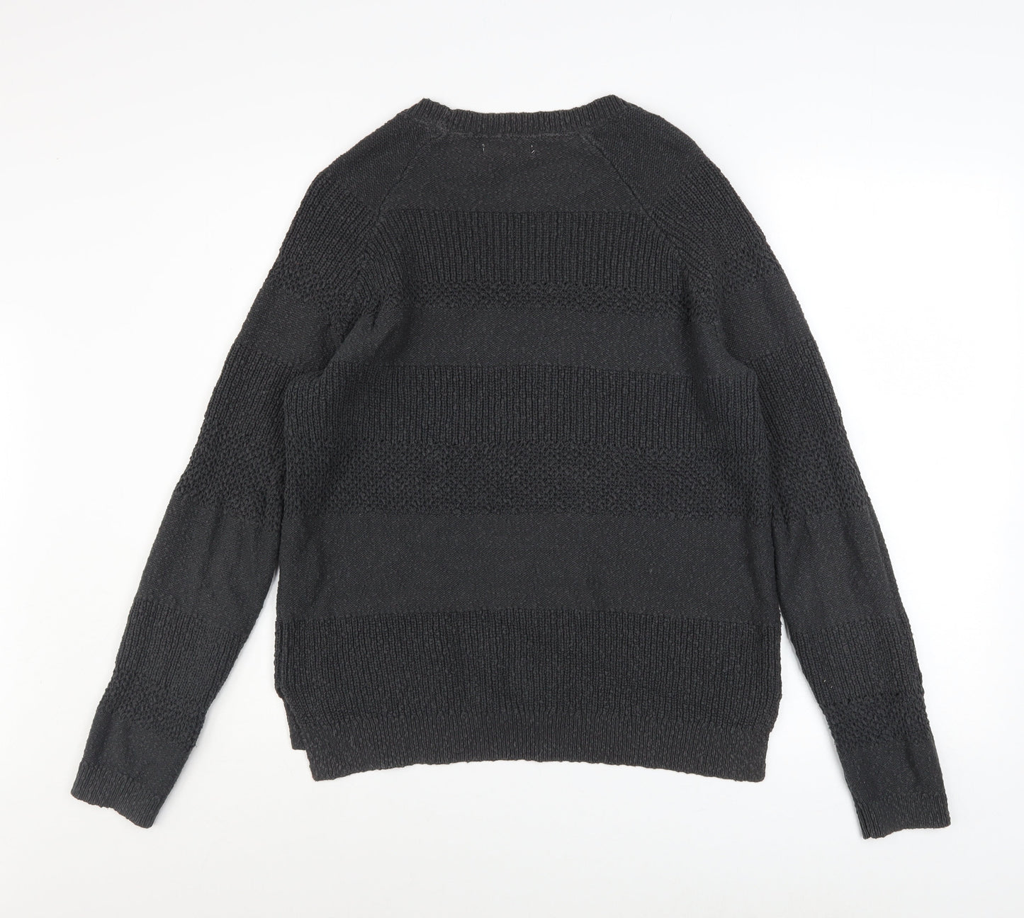 Fat Face Women’s Black Cotton Crew Neck Long Sleeve Jumper Size 12