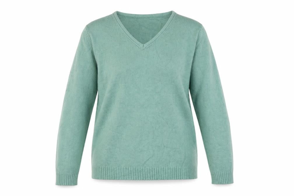 Vila Womens Green V-Neck Knit Pullover Jumper Size XL