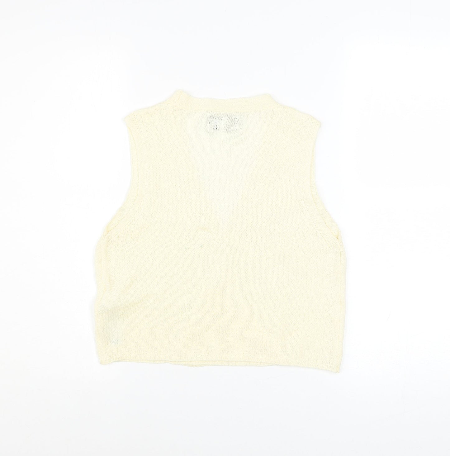 ASOS DESIGN Women’s Ivory Knit Button Vest Jumper Size S