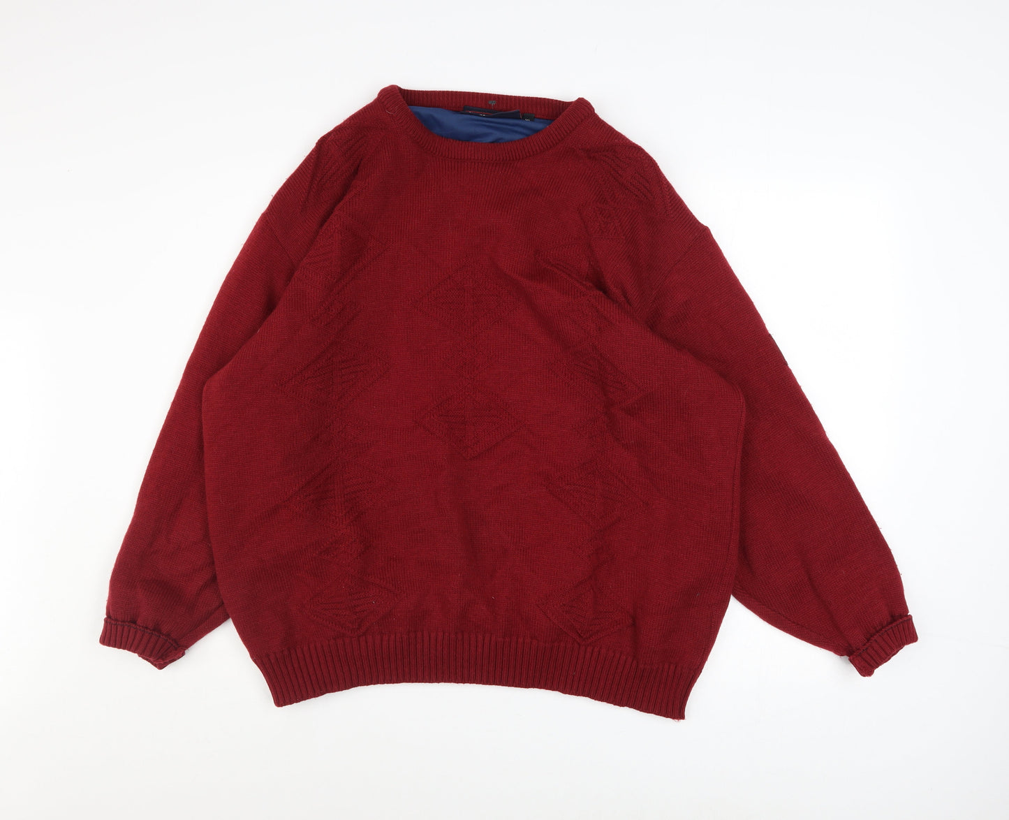 Greenwoods Performance Men's Red XL Crew Neck Wool Blend Jumper
