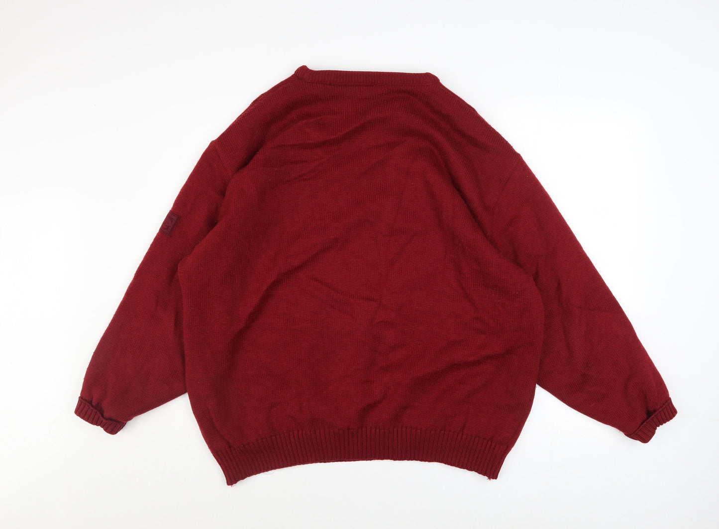 Greenwoods Performance Men's Red XL Crew Neck Wool Blend Jumper