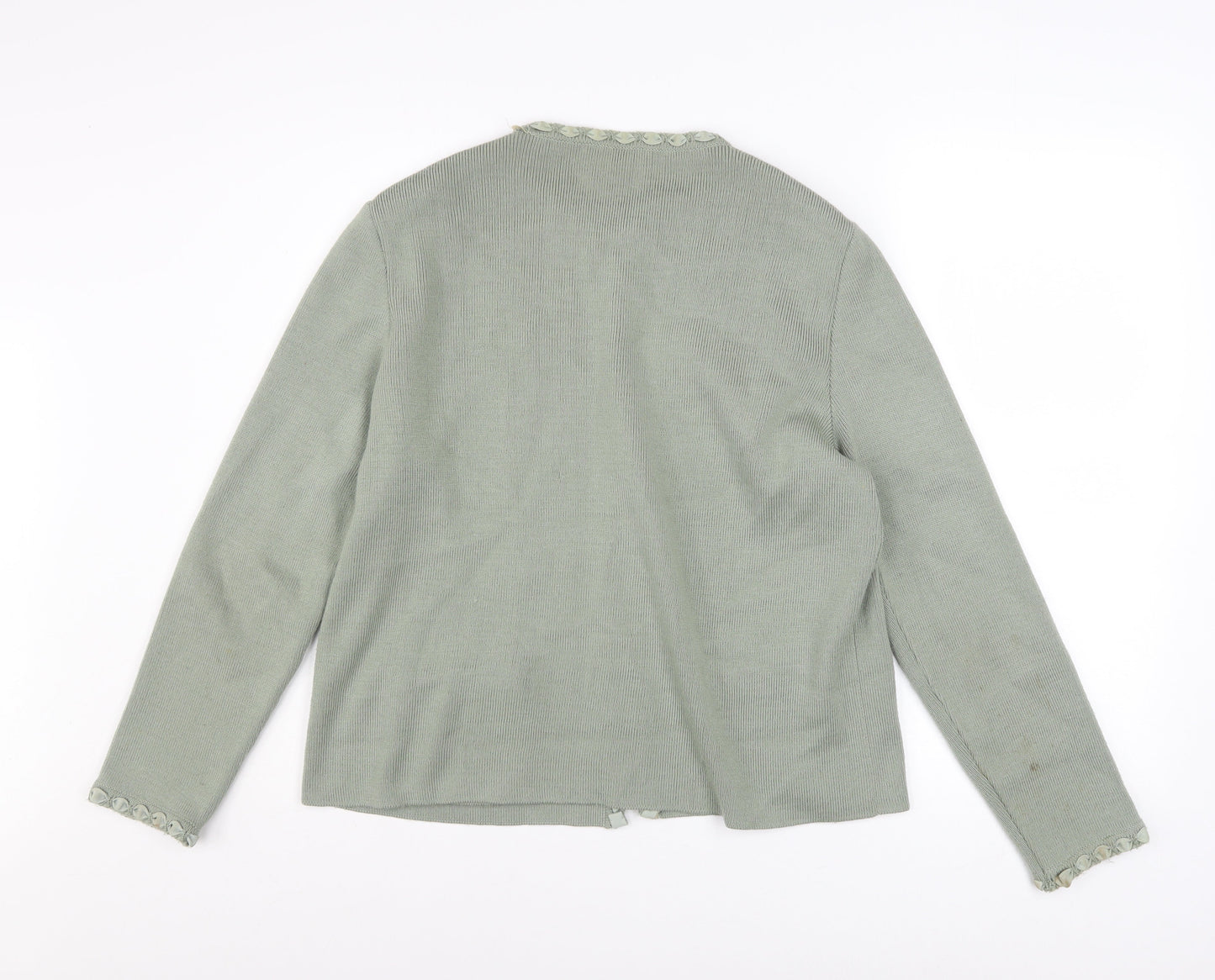 Tricoville Women’s Green Cardigan UK 16 Classic Knit Long Sleeve