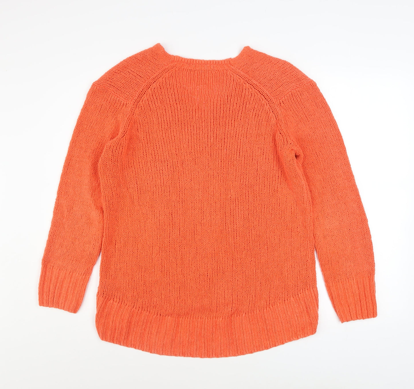 Marks and Spencer Women’s Orange V-Neck Knit Jumper Size S
