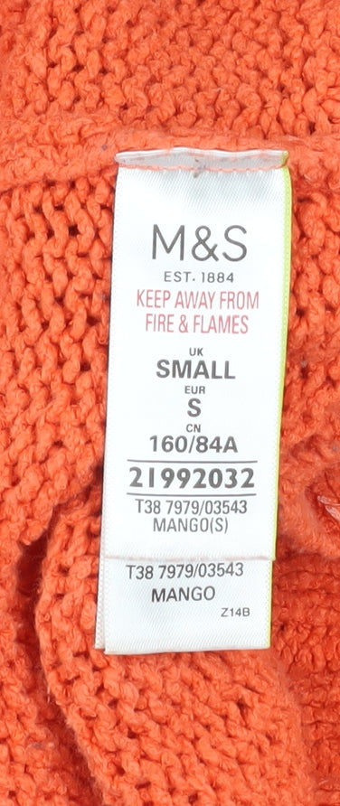 Marks and Spencer Women’s Orange V-Neck Knit Jumper Size S