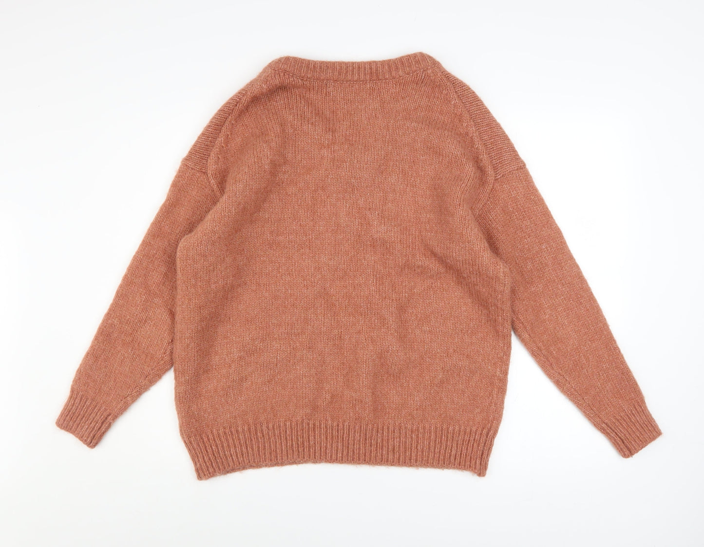 Primark Womens Brown V-Neck Knit Pullover Jumper XS