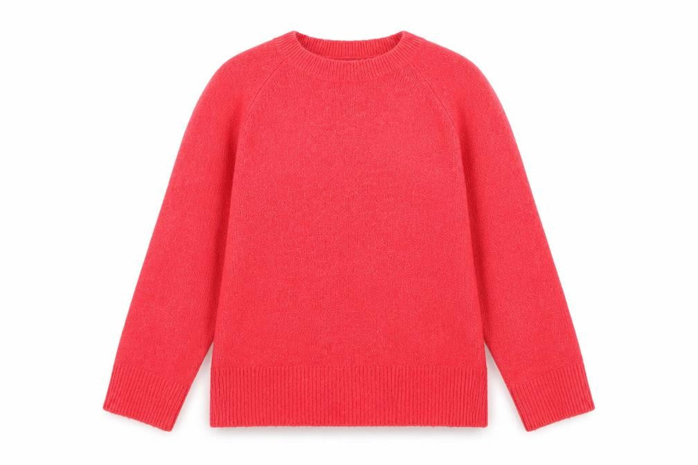 Monsoon Women Red Crew Neck Pullover Jumper Size M Acrylic Knit