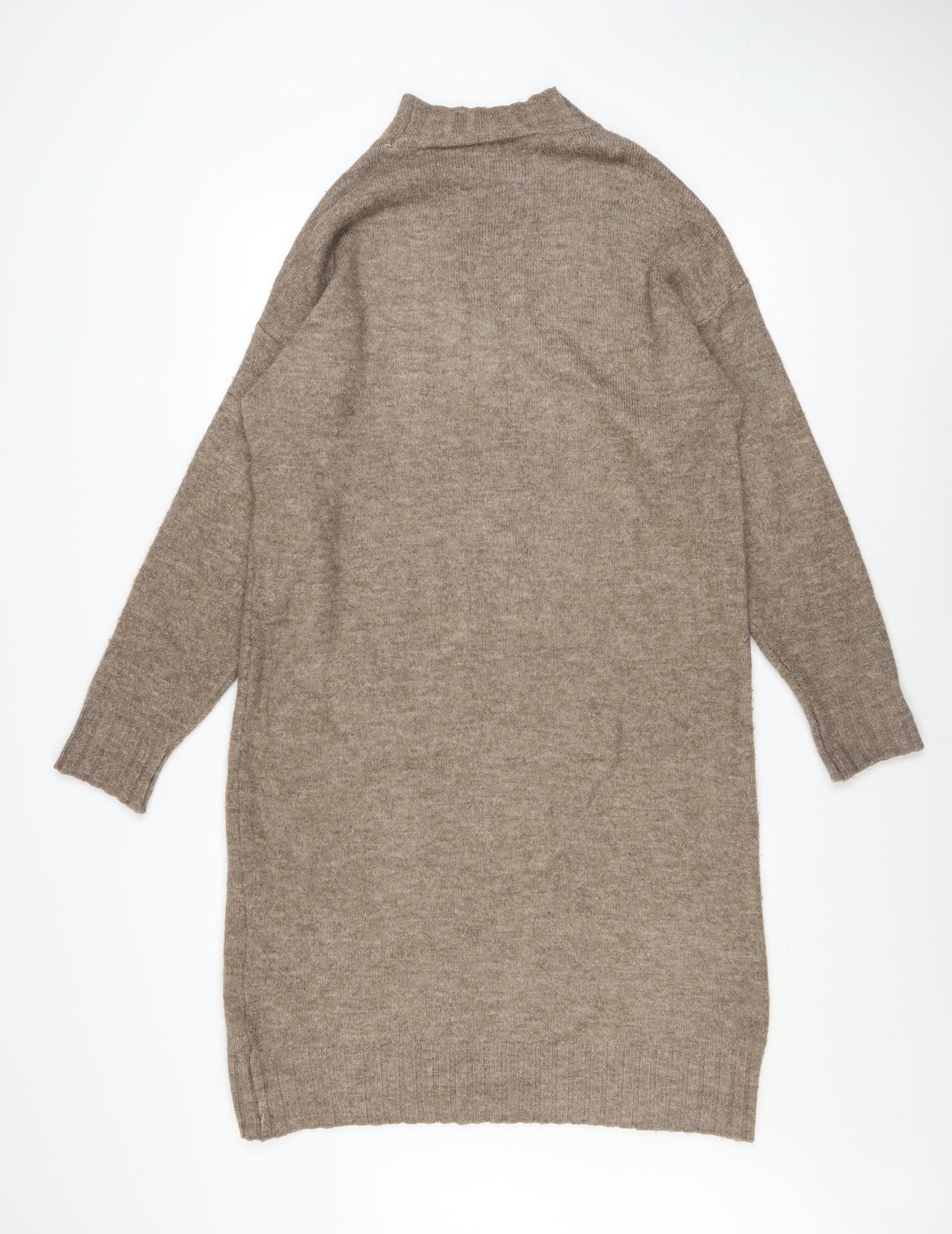 New Look Women’s Beige Jumper Dress Size S Long Sleeve Knitwear