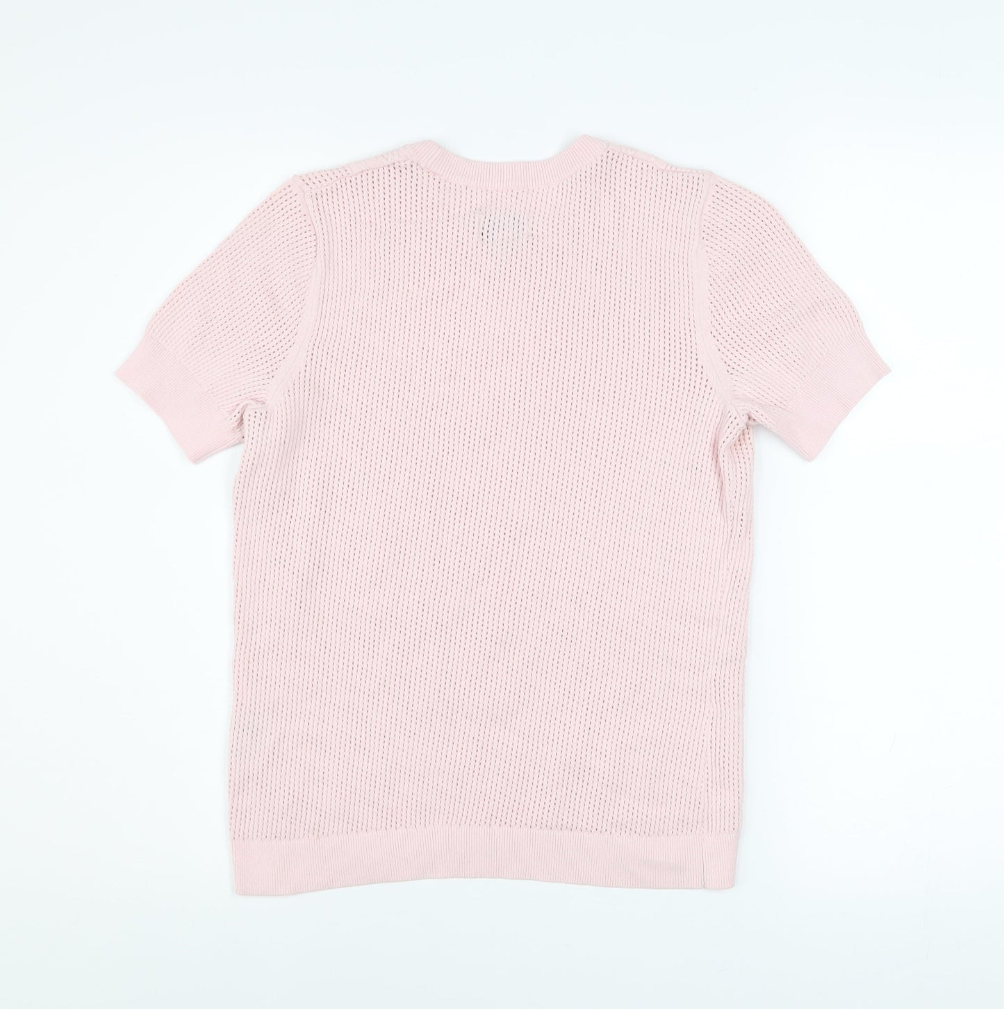 Jack Wills Women Pink Knit Short Sleeve Crew Neck Top Size 12