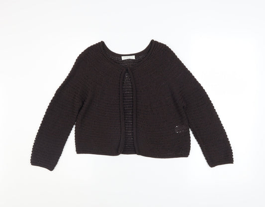 Precis Petite Women's Brown Open Knit Cardigan Size S Petite