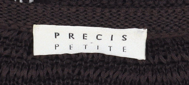 Precis Petite Women's Brown Open Knit Cardigan Size S Petite