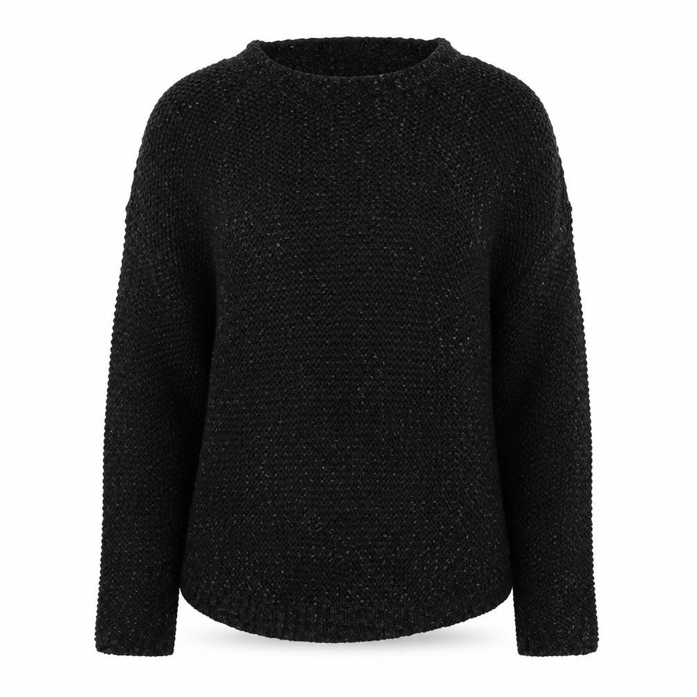 Zara Women Black Knit Pullover Jumper Size L Long Sleeve