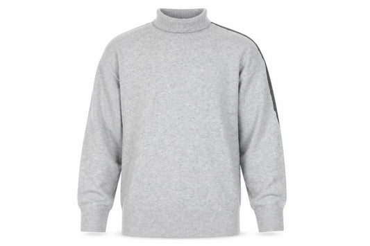 Front view of French Connection Men Grey High Neck Wool Blend jumper, size M