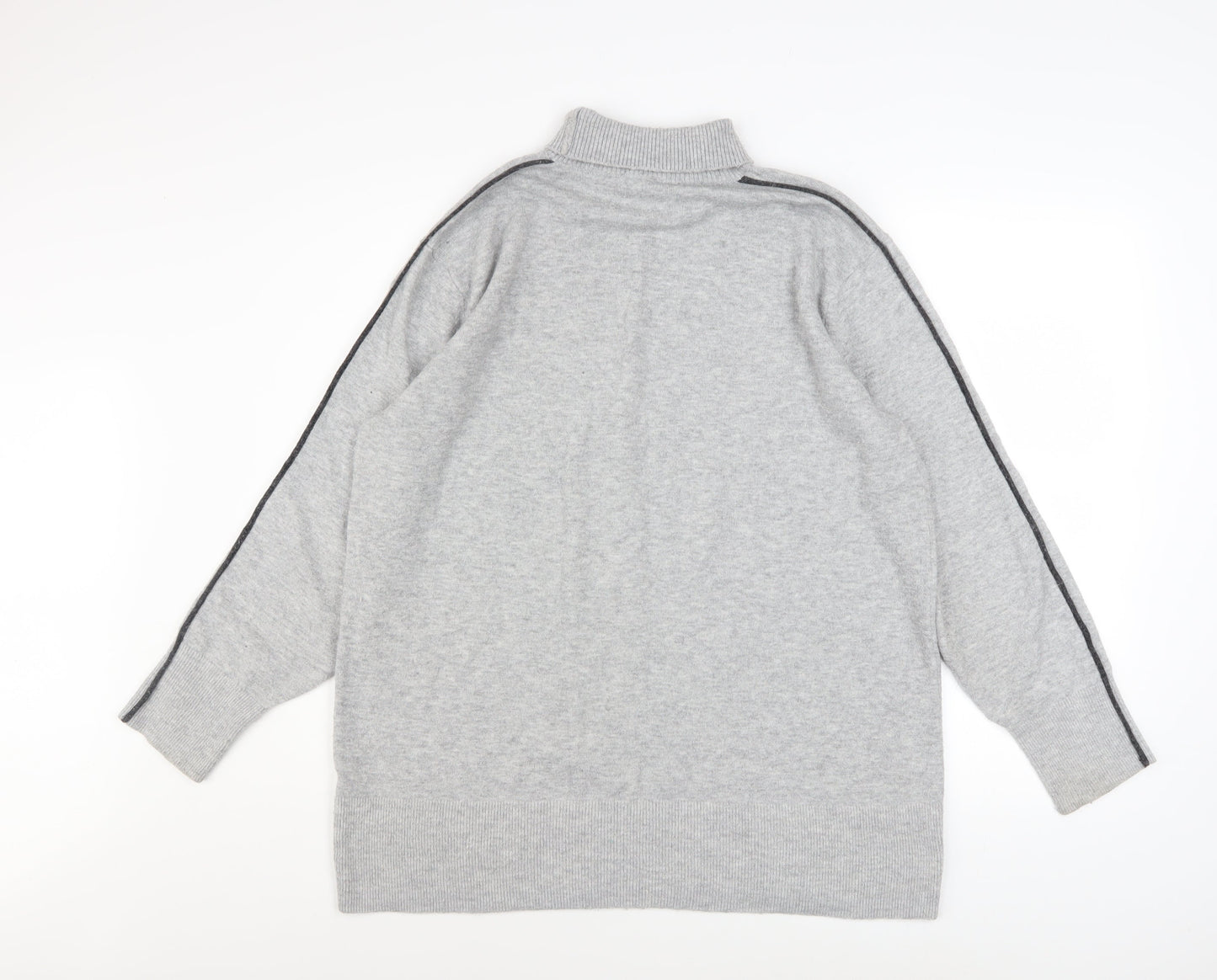 French Connection Men Grey High Neck Wool Blend Pullover Jumper Size M