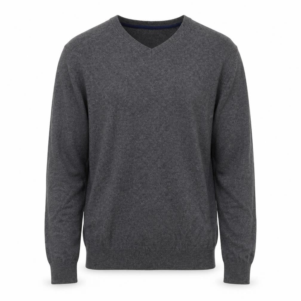 Marks & Spencer Men’s Grey V-Neck Cotton Blend Pullover Jumper S