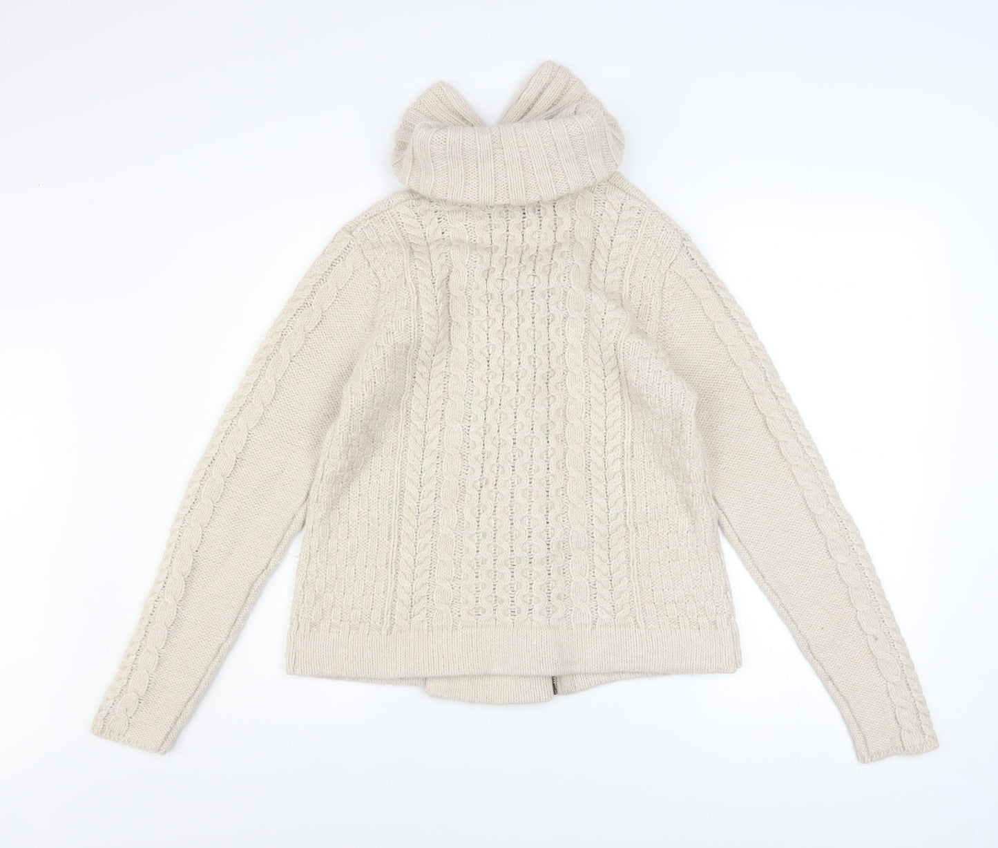 Topshop Women’s Ivory Cable Knit Zip Jacket UK 12