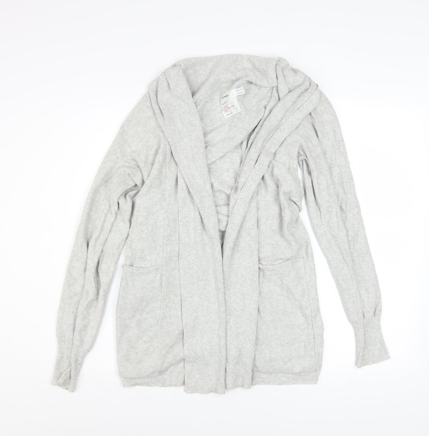 Topman Men Grey XS Cotton Knit Open Cardigan Jumper