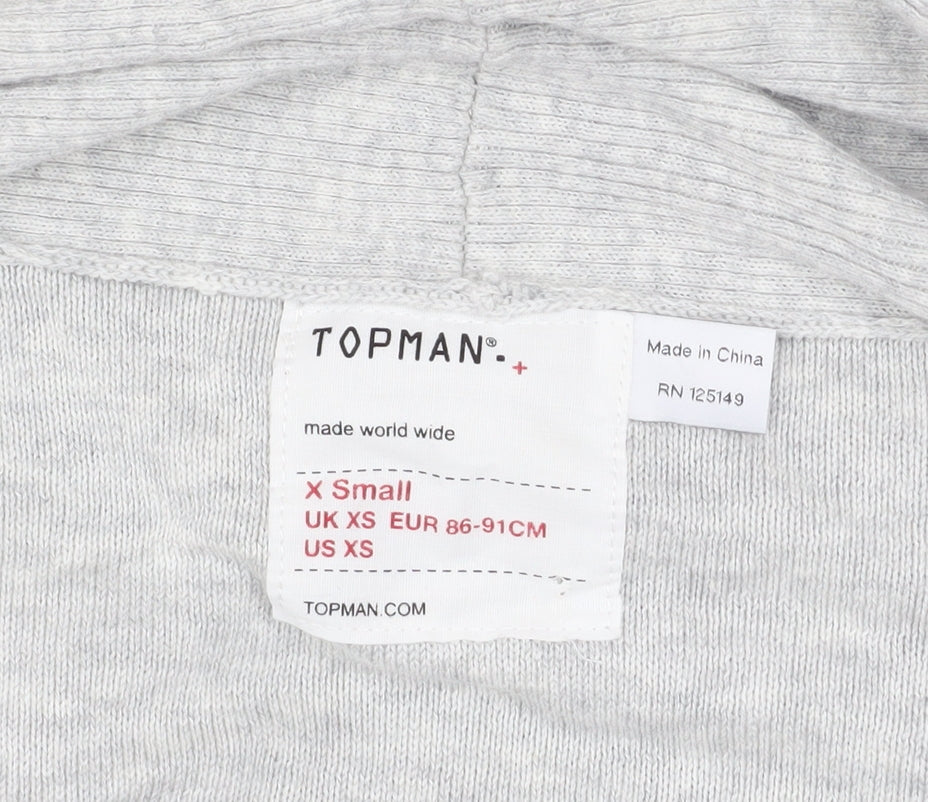 Topman Men Grey XS Cotton Knit Open Cardigan Jumper