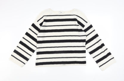 Marks & Spencer Women’s Ivory Black Striped Knit Jumper Medium