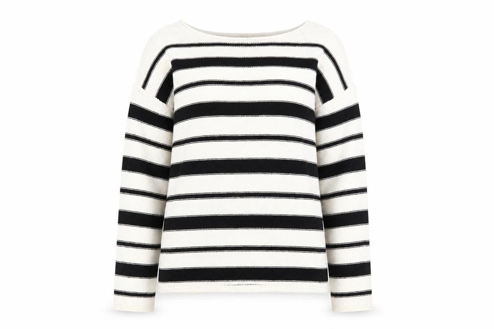 Marks & Spencer Women’s Ivory Black Striped Knit Jumper Medium