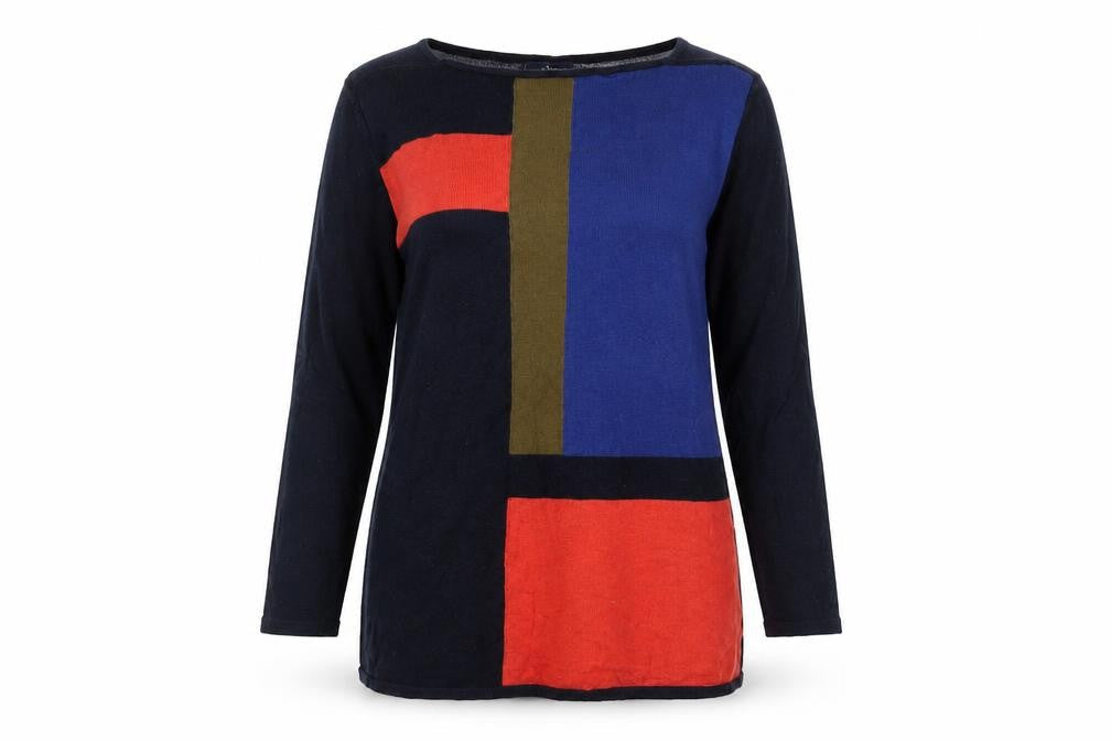 Next Womens Multicoloured Geometric Cotton Jumper Size 8