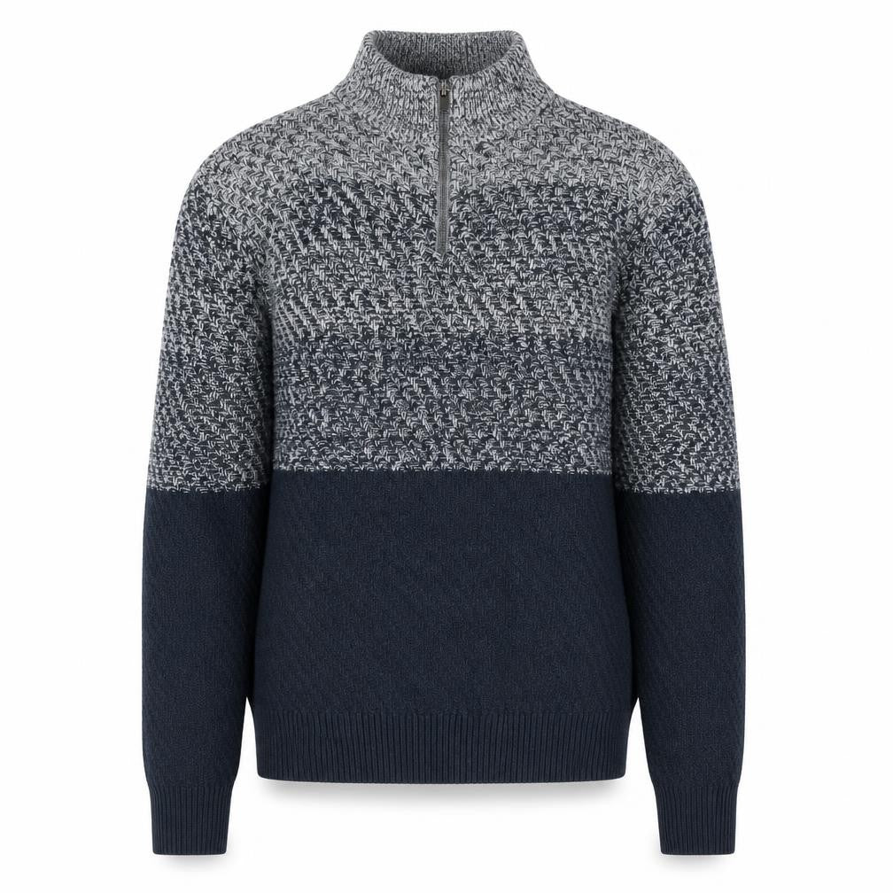 Tu Men's Grey Chunky Half Zip Knit Jumper M Regular Fit