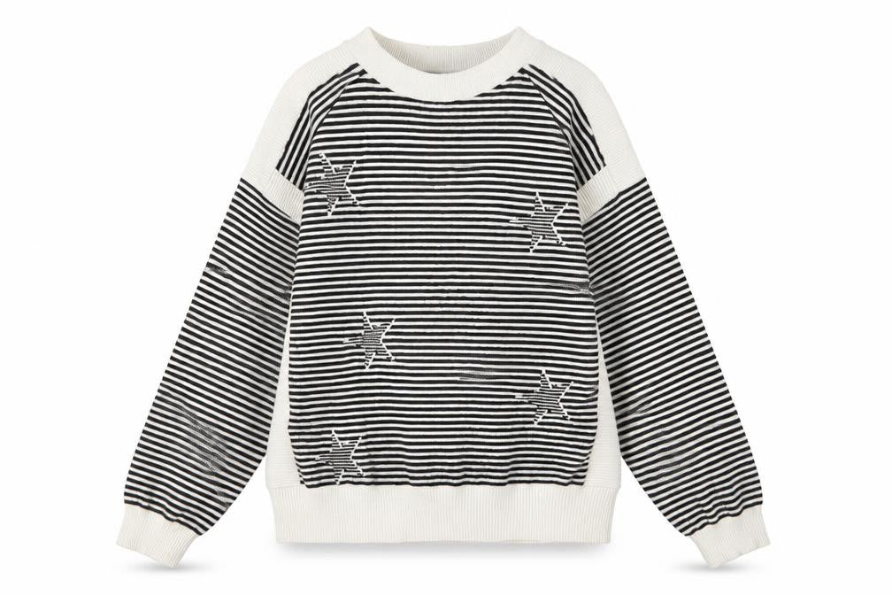 Marks & Spencer Women's Black Striped Star Jumper Size M