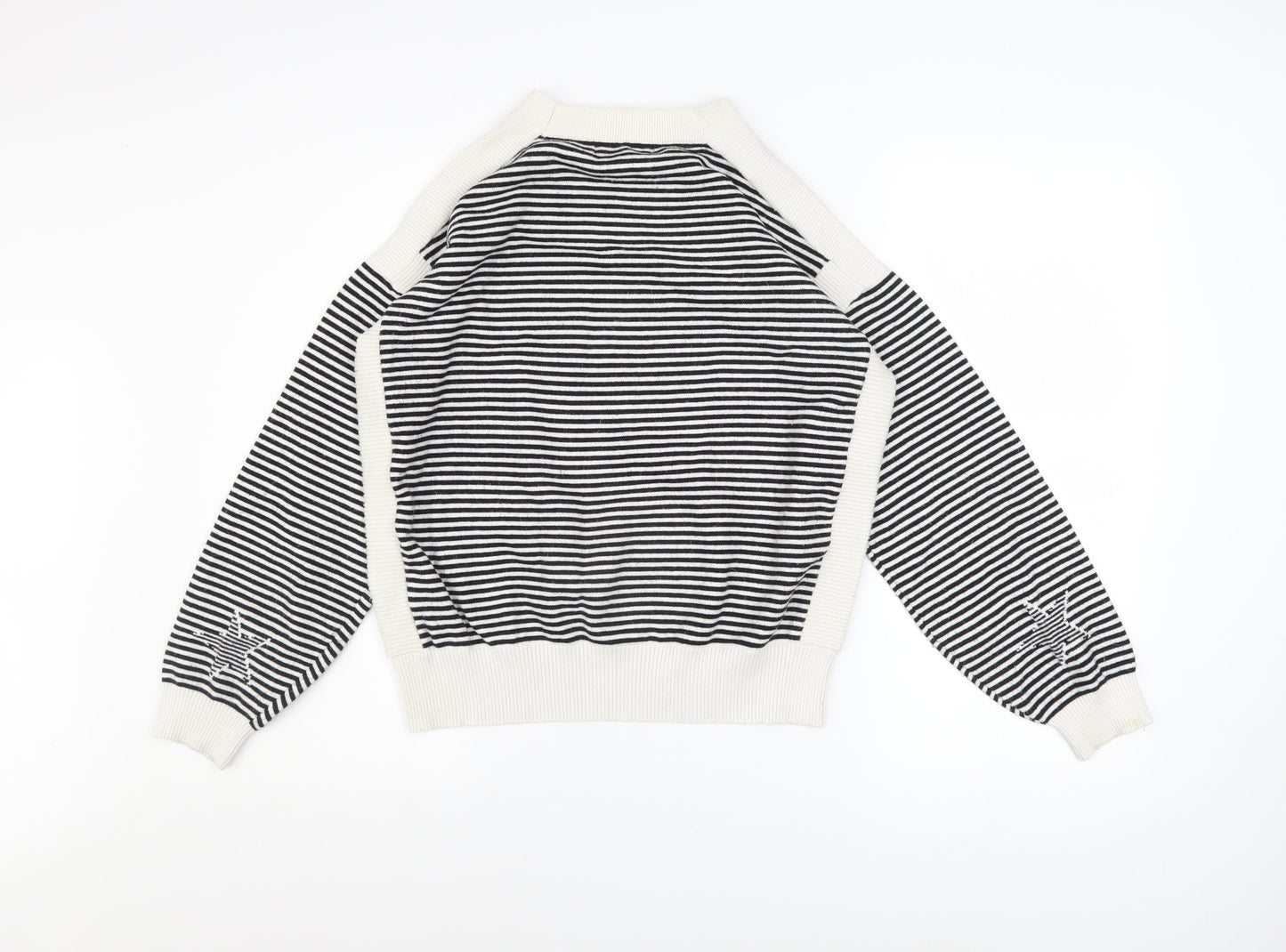 Marks and Spencer Women's Black Striped Star Jumper Size M