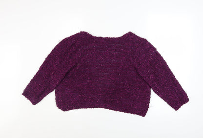 Bonmarché Women's Purple Sequin Knit Cardigan M