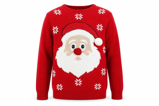 Merry Christmas Men's Red Santa Graphic Knit Jumper Size L