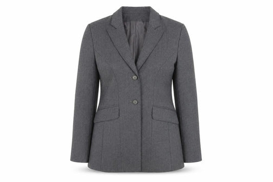 Press & Bastyan Women's Grey Size 14 Classic Two-Button Blazer