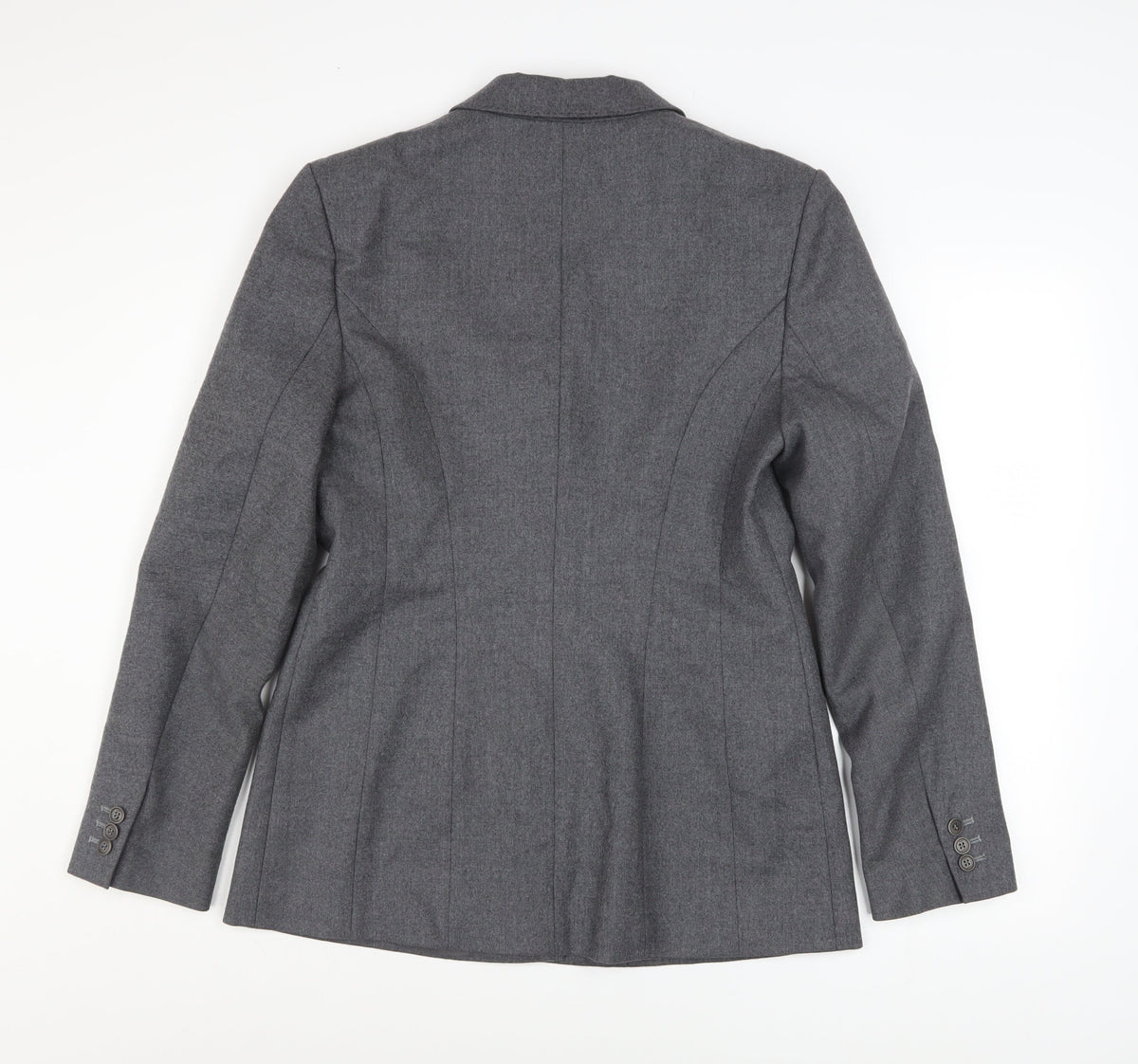 Press & Bastyan Women's Grey Size 14 Classic Two-Button Blazer