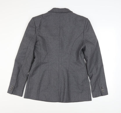 Press & Bastyan Women's Grey Size 14 Classic Two-Button Blazer