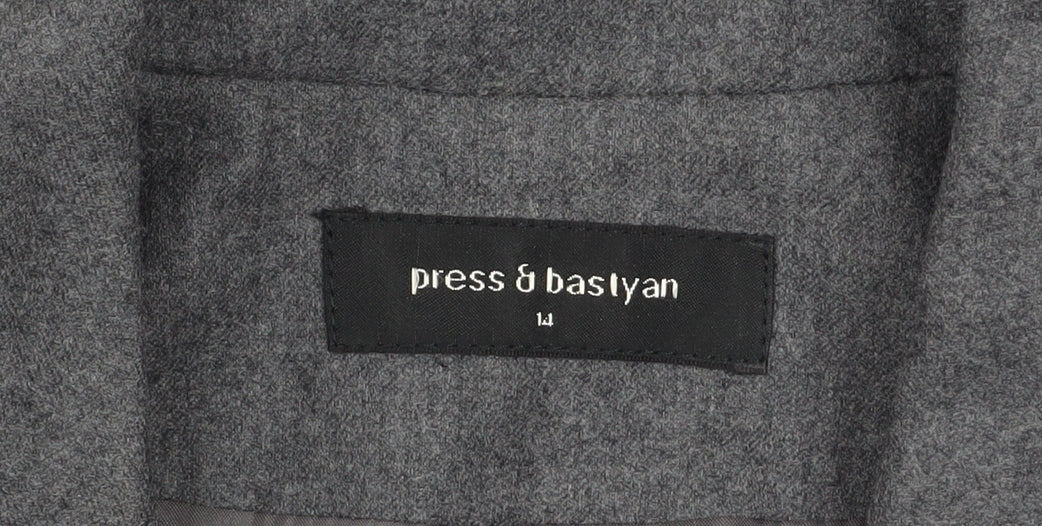 Press & Bastyan Women's Grey Size 14 Classic Two-Button Blazer