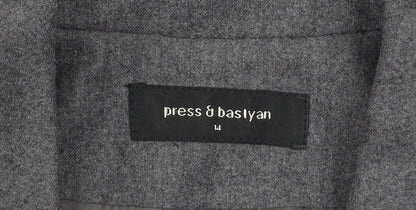 Press & Bastyan Women's Grey Size 14 Classic Two-Button Blazer