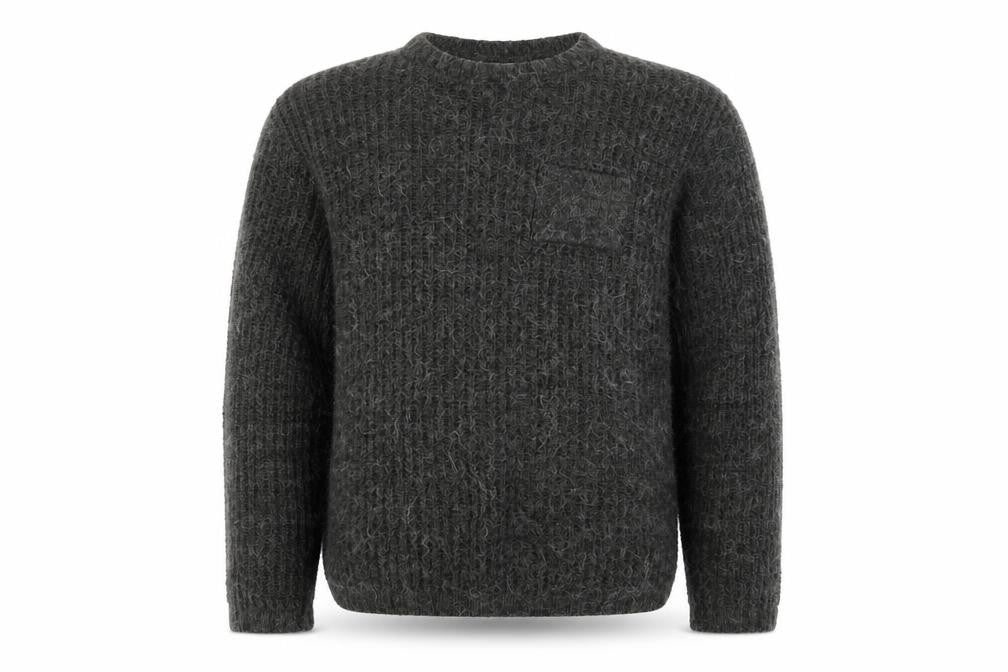 Label Lab Men's Grey Wool Blend Chunky Knit Jumper Size M