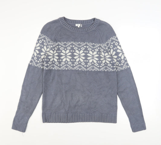 Signal Men's Grey Fair Isle Knit Jumper Size S Winter Pullover
