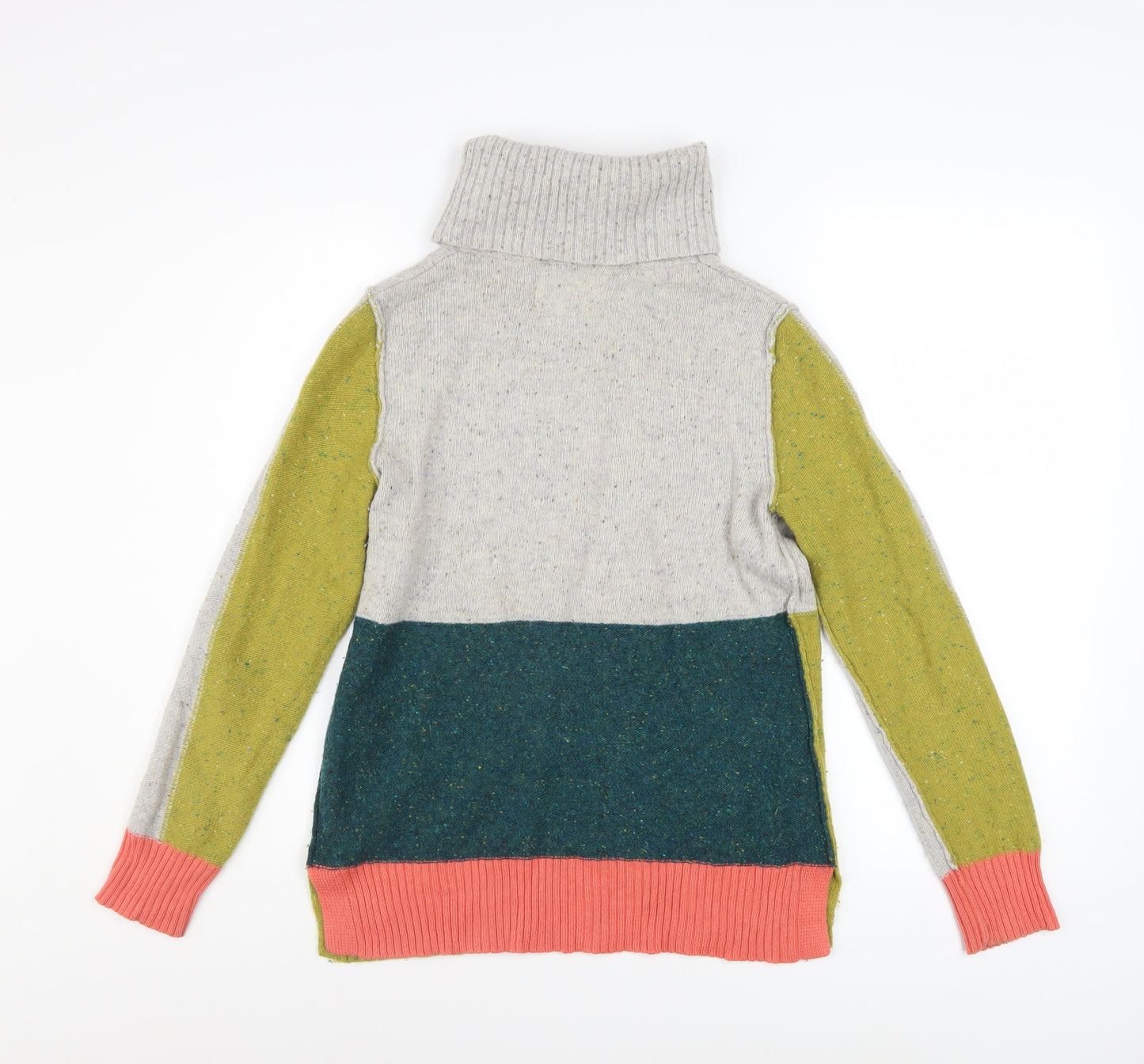 White Stuff Women’s Multicoloured Roll Neck Chunky Knit Jumper Size 10
