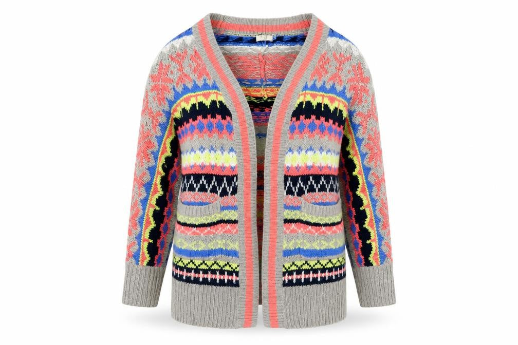 Love Label Women's Multicoloured Fair Isle Knit Cardigan M