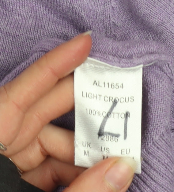 Cotton Traders Men's Purple V-Neck Cotton Jumper M
