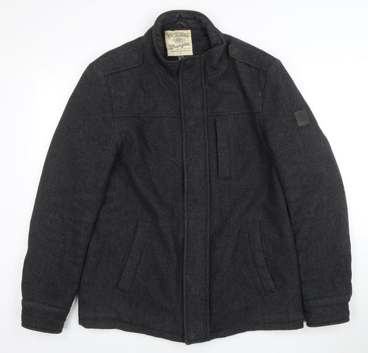 Wrangler Men's Grey Wool Blend Jacket M Mid-Length Classic Style