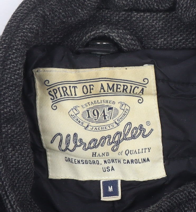 Wrangler Men's Grey Wool Blend Jacket M Mid-Length Classic Style