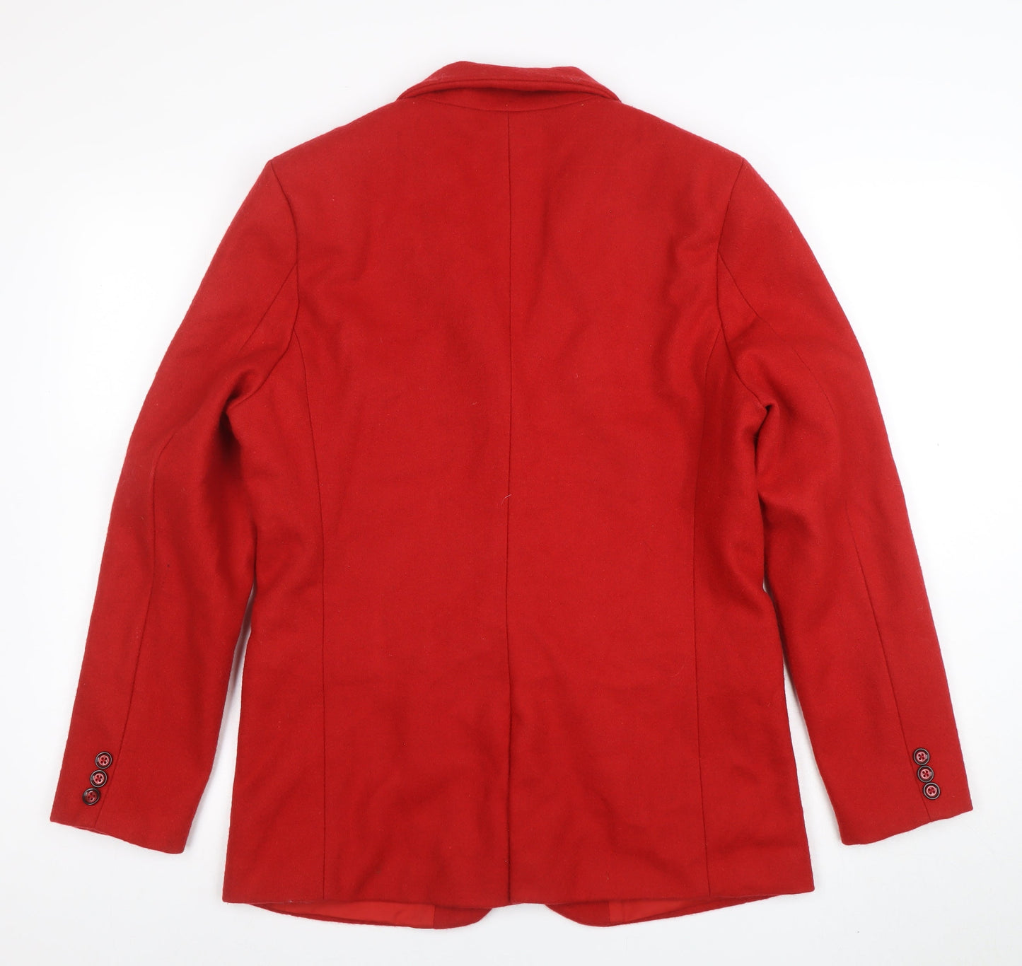 Alice Collins Women's Red Wool Blend Single-Breasted Blazer Size 12
