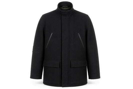 River Island Men's Black Wool Blend Mid-Length Coat M