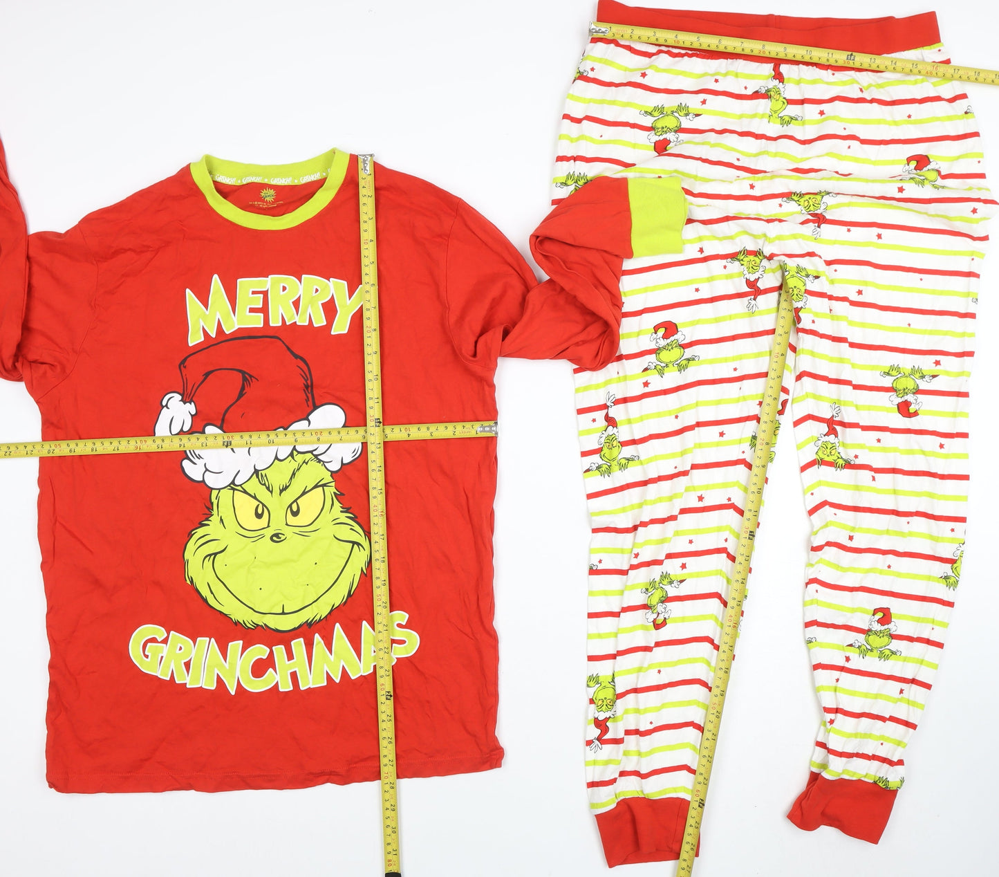 Women’s The Grinch Christmas Pyjama Set Red Green L Long Sleeve Cotton