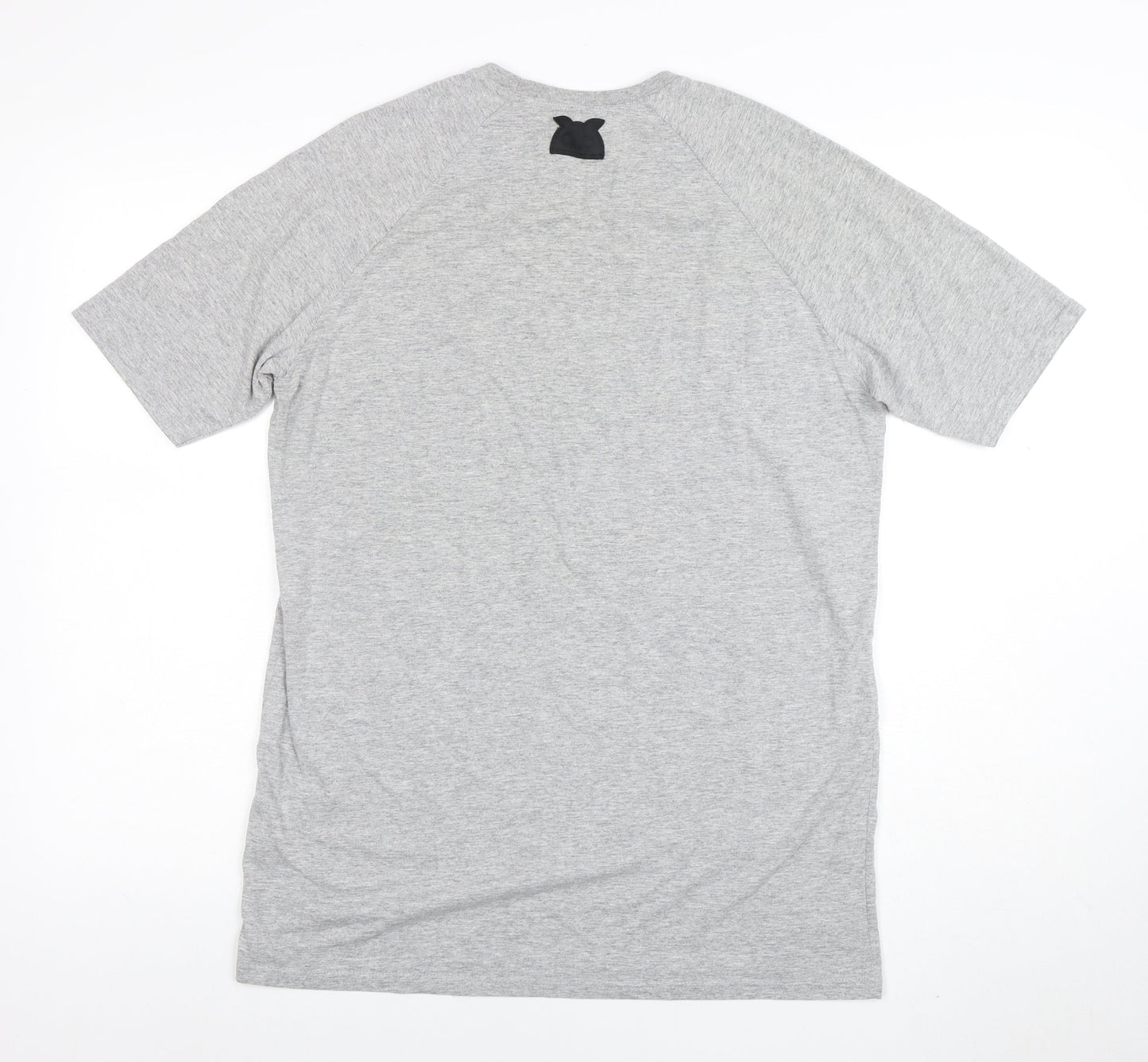 Owl Men's Grey Cotton Crew Neck Short Sleeve T-Shirt M